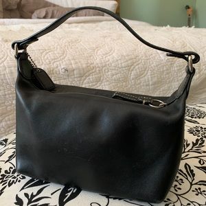 Coach mini bucket bag in black leather